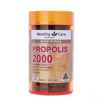 Keo ong Healthy Care Propolis 2000mg Úc hộp 200 viên