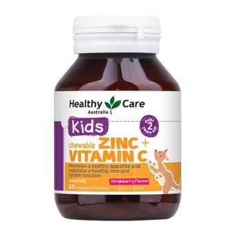 Viên nhai Healthy Care Kids Zinc + Vitamin C Chewable Úc