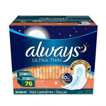Băng vệ sinh Always Ultra Thin Advance ban đêm 76 miếng