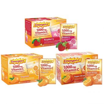 Bột sủi hòa tan Emergen-C 1000mg 90 gói của Mỹ - 3 hương vị