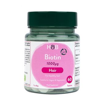 Viên uống mọc tóc H&B Biotin 1000ug hộp 60 viên chính hãng