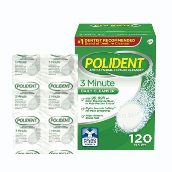 Viên sủi ngâm làm sạch răng giả Polident 3 Minute của Mỹ