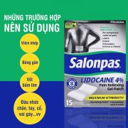 Miếng dán Salonpas Lidocaine 4% Maximum Strength