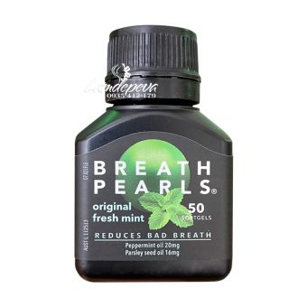 Viên uống thơm miệng Breath Pearls Original 50 viên của Úc