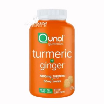 Kẹo dẻo Qunol Gummies Turmeric Ginger 500mg của Mỹ