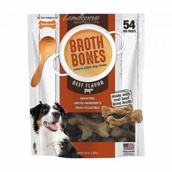 Thức ăn cho chó Nylabone Broth Bones 54 miếng của Mỹ