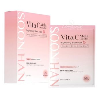 Mặt nạ Vita C Mela Camellia Soon Han dưỡng trắng da