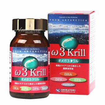 Dầu nhuyễn thể Shiratori Omega 3 Krill của Nhật Bản 80 viên