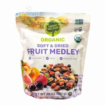 Trái cây sấy khô Organic Fruit Medley Happy Village 567g của Mỹ