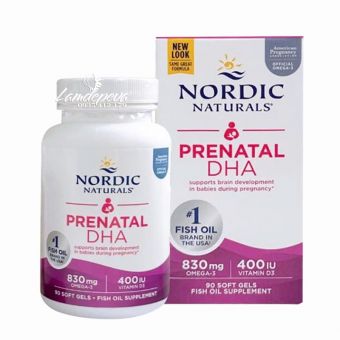 Viên uống bổ sung DHA bà bầu Prenatal DHA Nordic Naturals 90 viên