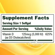Vitamin D3 125mcg 5000IU Nature’s Bounty 400 viên của Mỹ