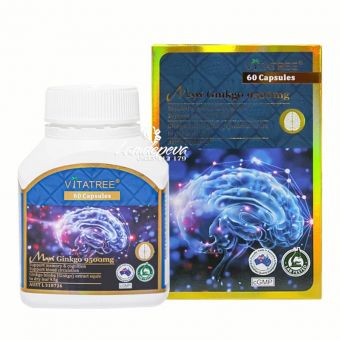 Viên uống bổ não Maxi Ginkgo 9500mg Vitatree 60 viên của Úc