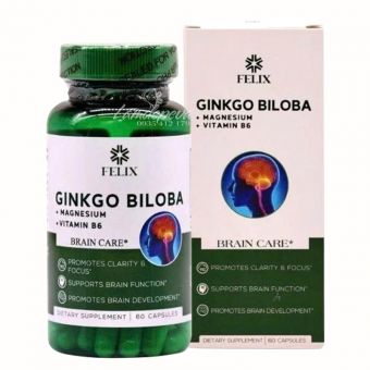 Bổ não Felix Ginkgo Biloba Magnesium Vitamin B6 của Mỹ