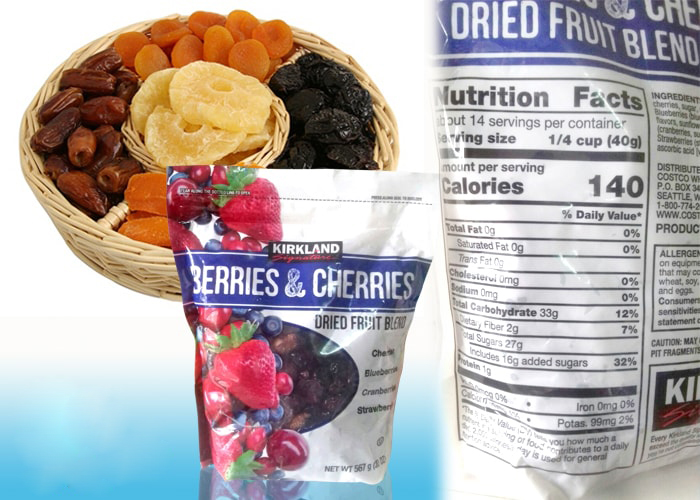 Trái cây sấy khô KirkLand Berries & Cherries Dried Fruit Blend 567g của Mỹ